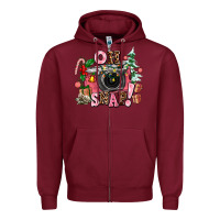 Burgundy christmas oh snap Zipper Hoodie - AdoDesignShop