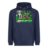 Navy st.patricks one lucky nurse Heavyweight Hoodie - BarkalooDesign