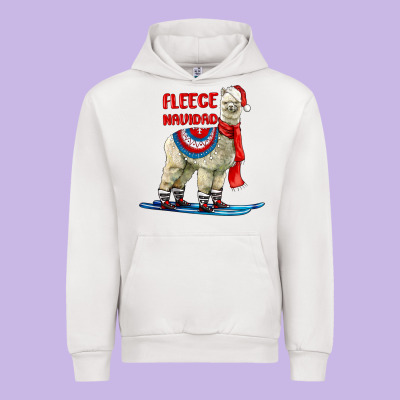 Fleece Navidad Alpaca Urban Hoodie Designed By Lillyallendesigns