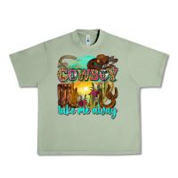 Oil Green cowboy take me away Urban Heavy Tee - Zillion Design Studio