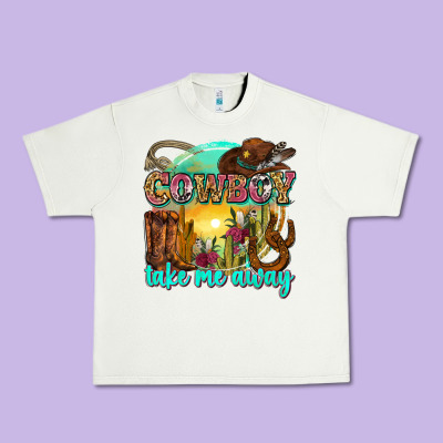 Cowboy Take Me Away Urban Heavy Tee Designed By Zillion Design Studio