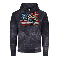 Cloud Black dirt bike american flag Vintage Hoodie - MaliasSmallBusiness