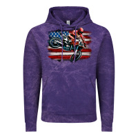 Cloud Purple dirt bike american flag Vintage Hoodie - MaliasSmallBusiness
