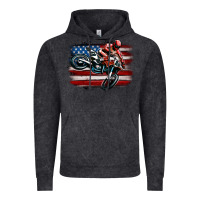 Vintage Black dirt bike american flag Vintage Hoodie - MaliasSmallBusiness