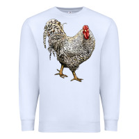 White Dominique Rooster Premium Sweatshirt - LillyAllenDesigns