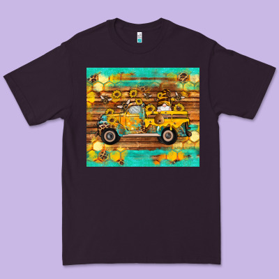 Western Bee Gnomes Truck Honeycomb  Leopard Turquoise Wooden Serape Premium Tee Designed By Artiststas