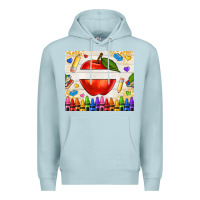 Blue Mist custom teacher name apple Premium Hoodie - NancyCooperArtShop