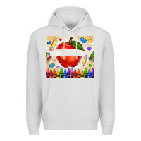 Dove Grey custom teacher name apple Premium Hoodie - NancyCooperArtShop