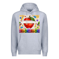 Heather Grey custom teacher name apple Premium Hoodie - NancyCooperArtShop