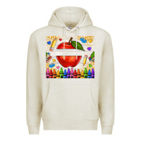Oatmeal Heather custom teacher name apple Premium Hoodie - NancyCooperArtShop