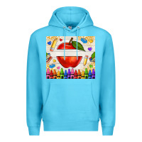 Ocean Blue custom teacher name apple Premium Hoodie - NancyCooperArtShop