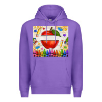 Purple custom teacher name apple Premium Hoodie - NancyCooperArtShop