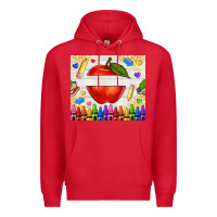 Red custom teacher name apple Premium Hoodie - NancyCooperArtShop