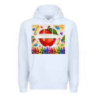 White custom teacher name apple Premium Hoodie - NancyCooperArtShop
