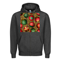 Charcoal Heather christmas ornaments and leopard seamless pattern Zipper Hoodie - BundleAndBundleShop