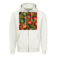 Christmas Ornaments And Leopard Seamless Pattern Zipper Hoodie | Teevron