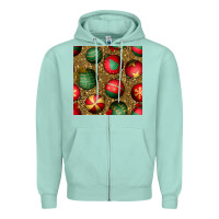 Seafoam christmas ornaments and leopard seamless pattern Zipper Hoodie - BundleAndBundleShop