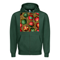 Sports Green christmas ornaments and leopard seamless pattern Zipper Hoodie - BundleAndBundleShop