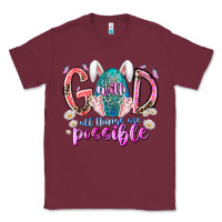 Burgundy with god all things are possible Classic Tee - RacoonDesign
