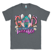 Charcoal Heather with god all things are possible Classic Tee - RacoonDesign
