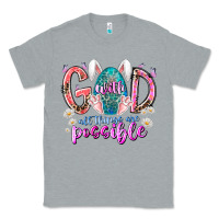 Heather Grey with god all things are possible Classic Tee - RacoonDesign