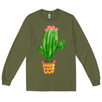 Army Green mexican cactus Long Sleeve Tee - FaDigitalArtStudio