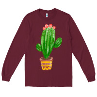 Burgundy mexican cactus Long Sleeve Tee - FaDigitalArtStudio