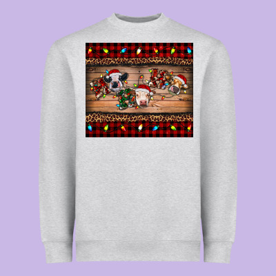 Heavyweight Sweatshirt hohoho christmas cows