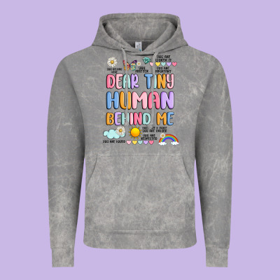 Dear Tiny Human Behind Me Vintage Hoodie Designed By Jahusdesignshop