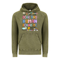 Vintage Olive dear tiny human behind me Vintage Hoodie - JahusDesignShop