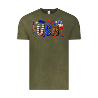Vintage Olive usa 4th of july Vintage Tee - texasbilliewilder