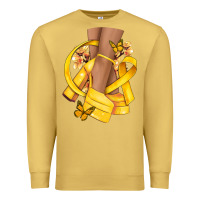 Antique Gold Childhood Cancer diva yellow ribbon Premium Sweatshirt - NancyCooperArtShop