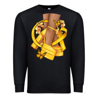 Black Childhood Cancer diva yellow ribbon Premium Sweatshirt - NancyCooperArtShop