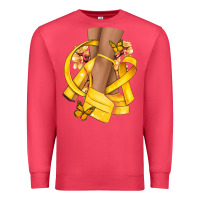 Cardinal Childhood Cancer diva yellow ribbon Premium Sweatshirt - NancyCooperArtShop