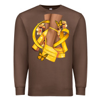 Chestnut Childhood Cancer diva yellow ribbon Premium Sweatshirt - NancyCooperArtShop