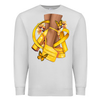Dove Grey Childhood Cancer diva yellow ribbon Premium Sweatshirt - NancyCooperArtShop