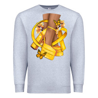 Heather Grey Childhood Cancer diva yellow ribbon Premium Sweatshirt - NancyCooperArtShop
