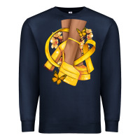 Navy Childhood Cancer diva yellow ribbon Premium Sweatshirt - NancyCooperArtShop