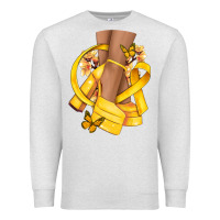 Oatmeal Heather Childhood Cancer diva yellow ribbon Premium Sweatshirt - NancyCooperArtShop