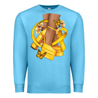 Ocean Blue Childhood Cancer diva yellow ribbon Premium Sweatshirt - NancyCooperArtShop