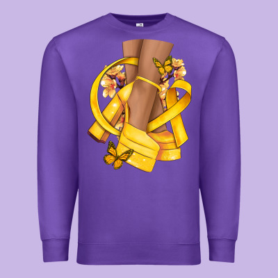 Childhood Cancer Diva Yellow Ribbon Premium Sweatshirt Designed By Nancycooperartshop