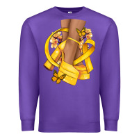 Purple Childhood Cancer diva yellow ribbon Premium Sweatshirt - NancyCooperArtShop