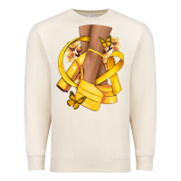 Sandshell Childhood Cancer diva yellow ribbon Premium Sweatshirt - NancyCooperArtShop
