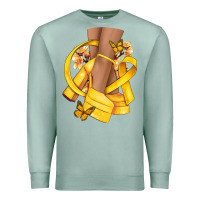 Seafoam Childhood Cancer diva yellow ribbon Premium Sweatshirt - NancyCooperArtShop