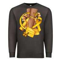 Smoke Childhood Cancer diva yellow ribbon Premium Sweatshirt - NancyCooperArtShop