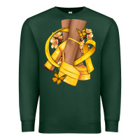 Sports Green Childhood Cancer diva yellow ribbon Premium Sweatshirt - NancyCooperArtShop