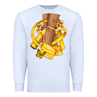 White Childhood Cancer diva yellow ribbon Premium Sweatshirt - NancyCooperArtShop