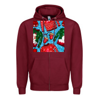 Burgundy christmas clothes seamless pattern Zipper Hoodie - BundleAndBundleShop