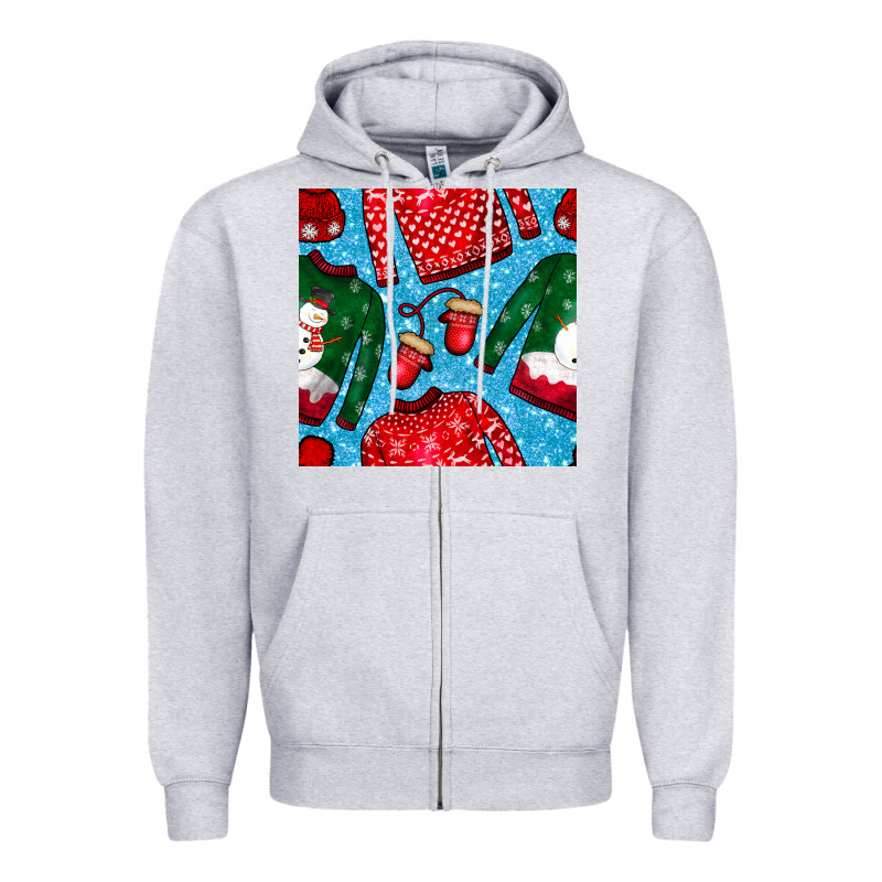 Christmas Clothes Seamless Pattern Zipper Hoodie by BundleAndBundleShop | Teevron
