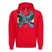 Red christmas clothes seamless pattern Zipper Hoodie - BundleAndBundleShop